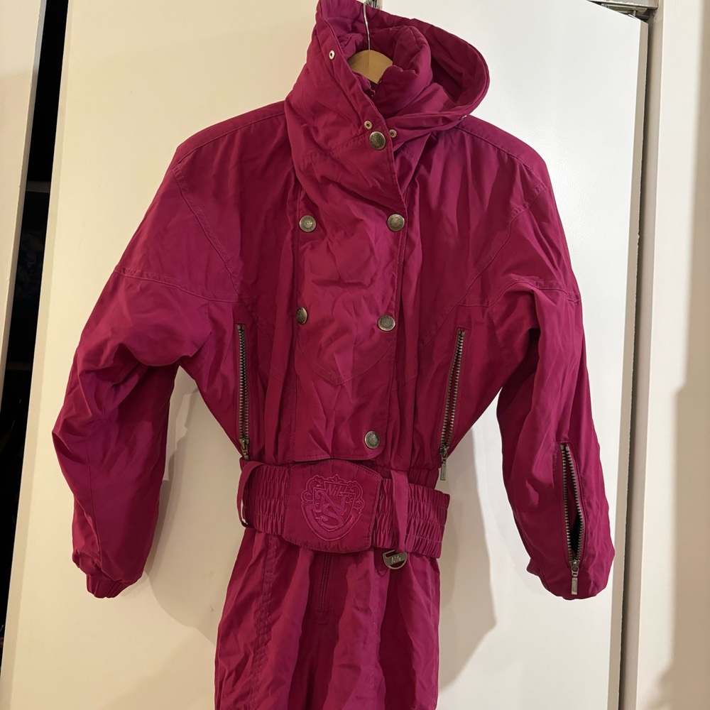 Vintage Nils Dark Pink/Purple Ski Suit One Piece Snow Suit xxs/xs